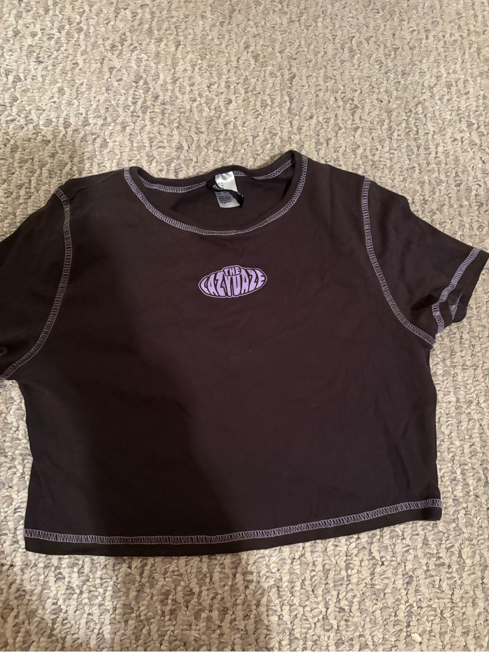 The Lazydazd Black Crop Tee